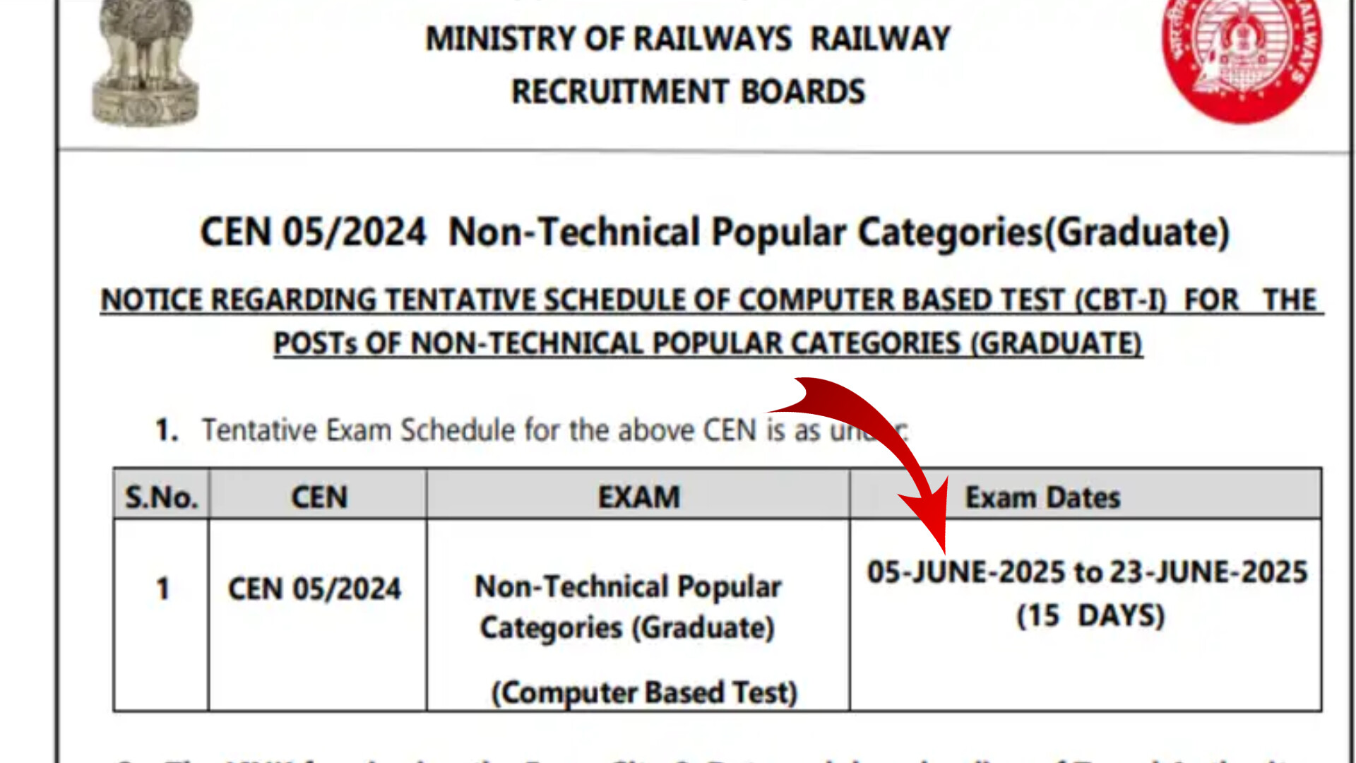 Official Notice: RRB NTPC 2025 Admit Card Download – 5 June 2025 – City Intimation Slip, Ntpc CBT 1 Hall Ticket Download