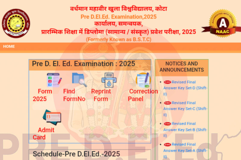 Rajasthan BSTC Pre DElEd Result 2025 Out Today! Check Now at predeledraj2025.in