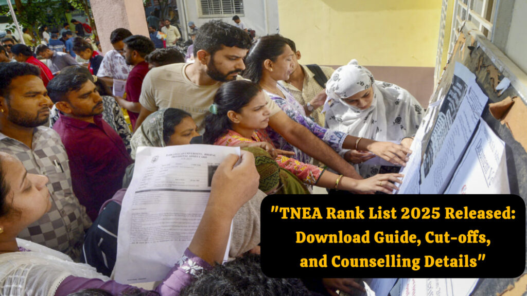 TNEA Rank List 2025 Released: Download Guide, Cut-offs, and Counselling Details